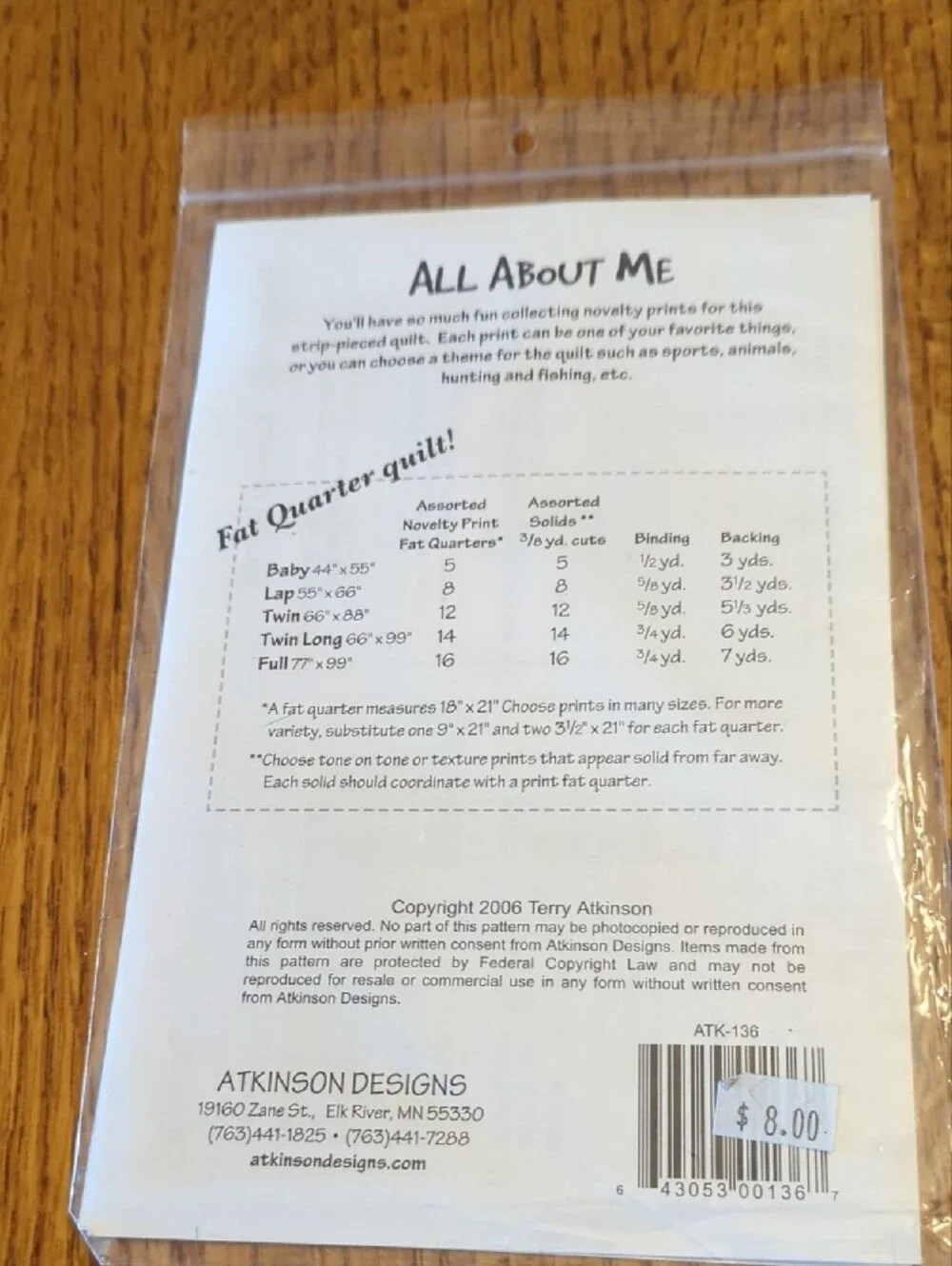 All About Me Quilt Pattern │Pattern From Atkinson Designs ATK-136 │Baby to Full